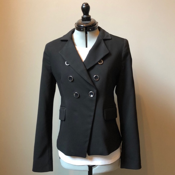 NY&Co 7th Avenue Design Studio Black Double Breasted Blazer NWOT - Picture 3 of 8